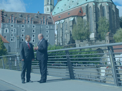 Gemeinsam voran. – Der Görlitzer Oberbürgermeister und Zgorzelecer Bürgermeister im Doppelpack.